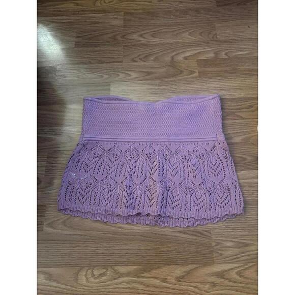 American Eagle Cropped Crochet Tube Top Size Large - Picture 6 of 10